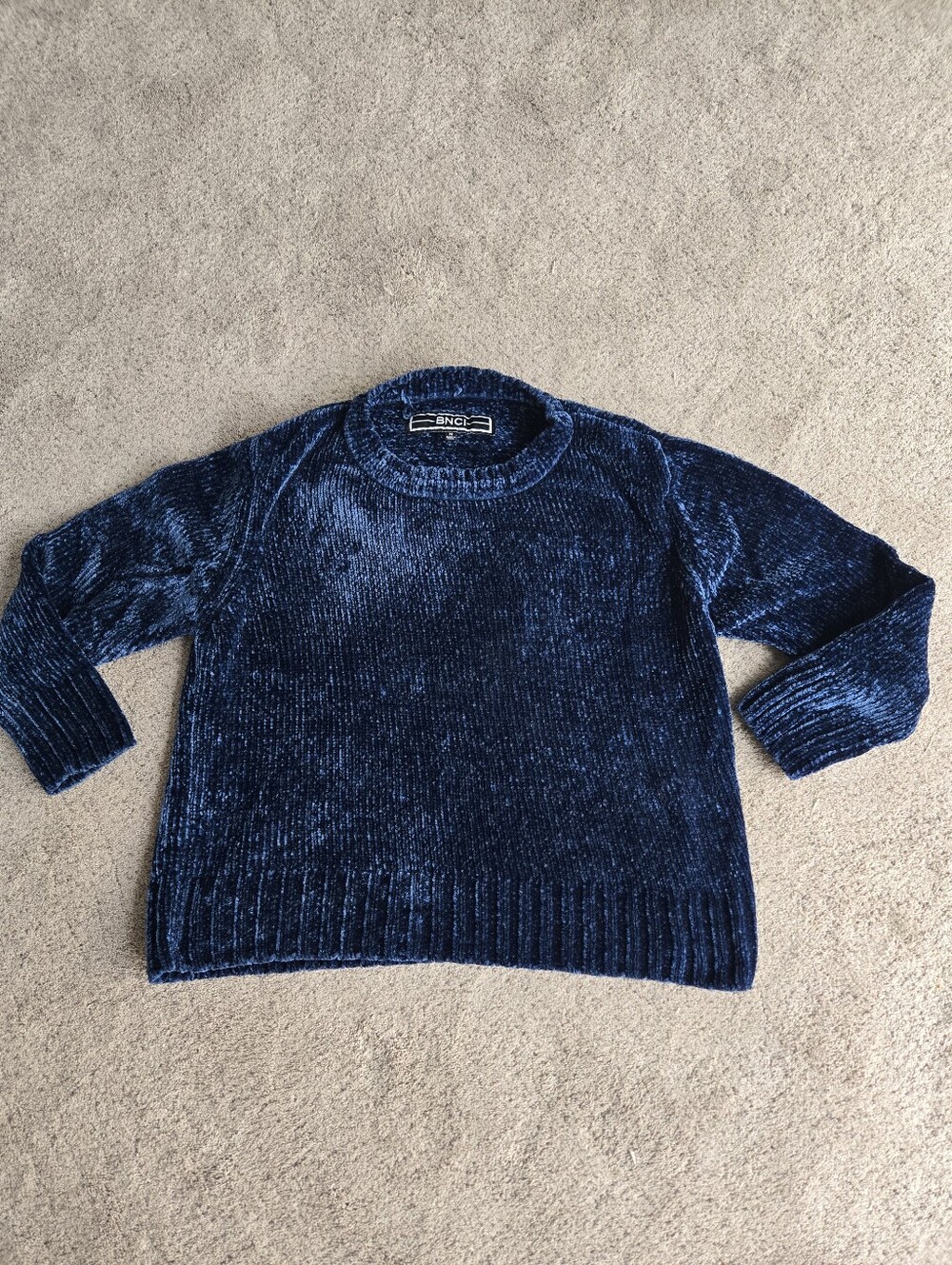 BNCI Navy Plush Chenille Sweater - Women's Size Medium